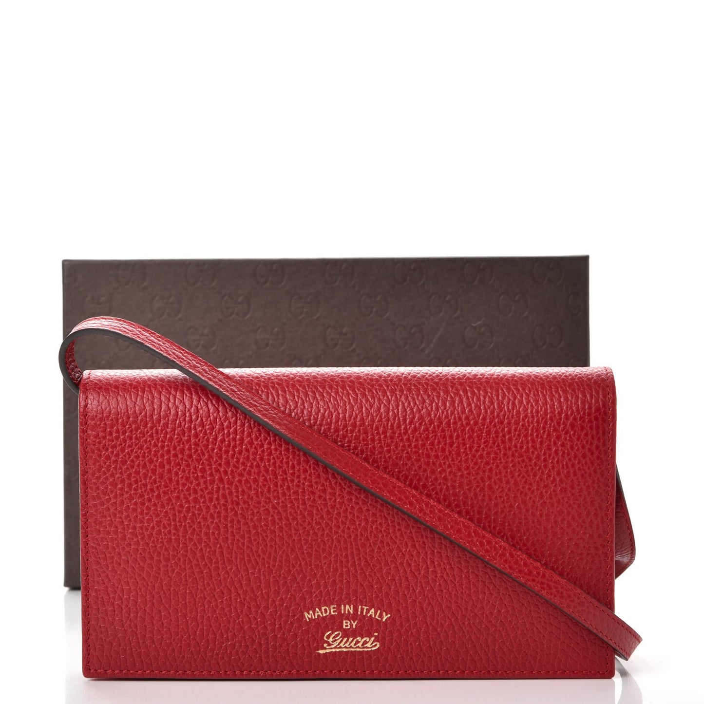 Dollar Calfskin Mini Swing Wallet Bag Red