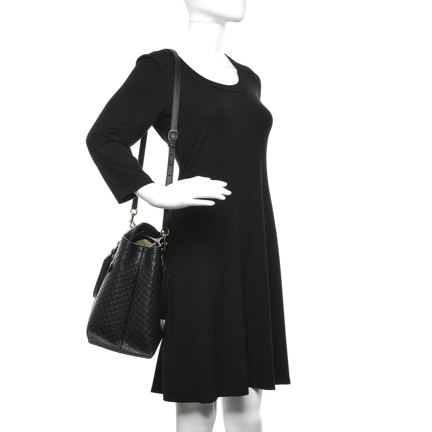 Soft Microguccissima Medium Tote Black