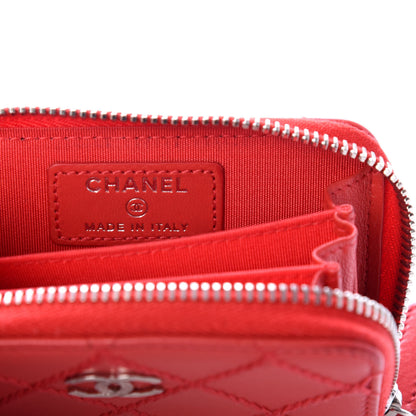 Chanel Lambskin Double Stitch Zip Coin Purse Coral Pink 6 of 8