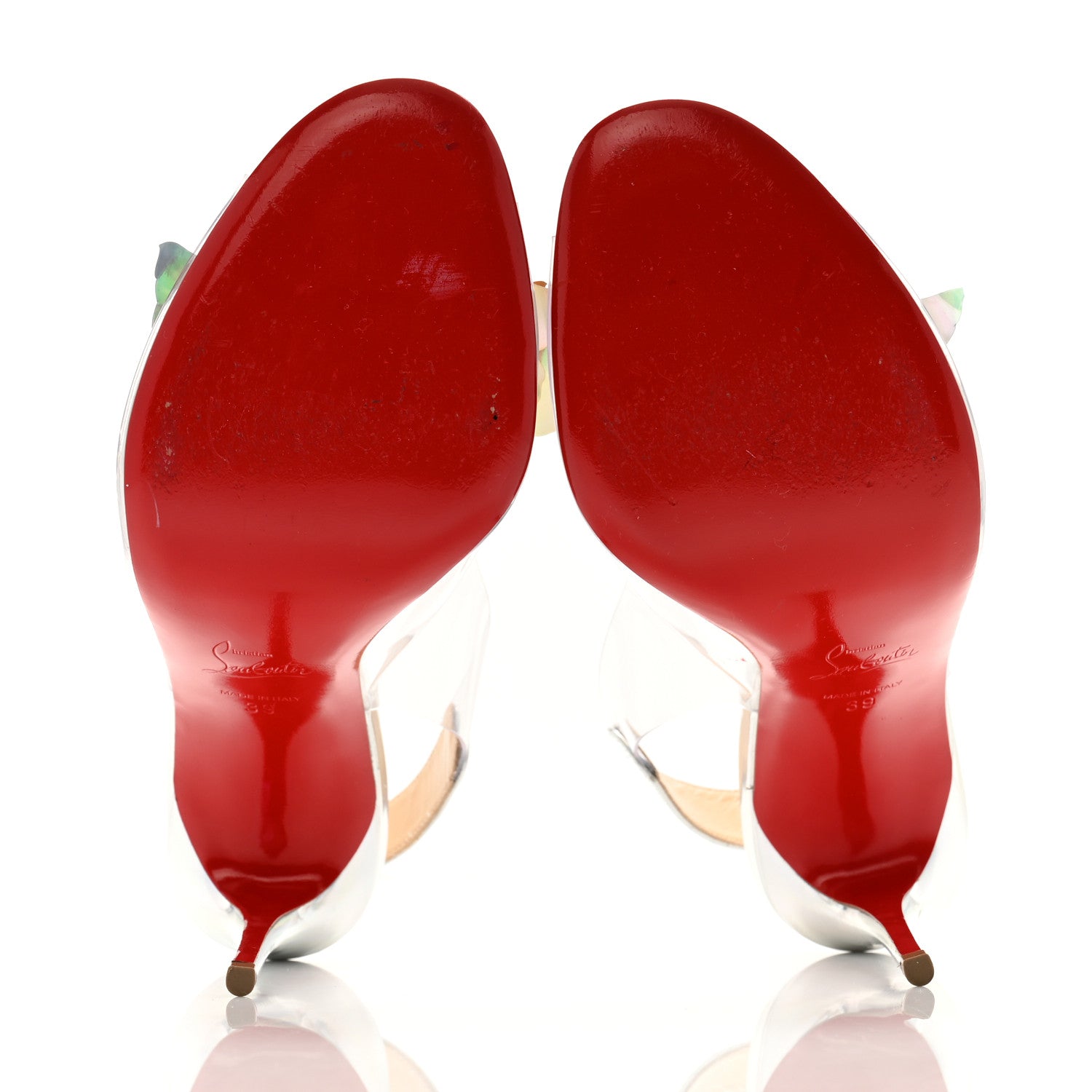Christian Louboutin PVC Iridescent Patent PVC Ilcepoze 100 Sandals 39 Silver 5 of 12