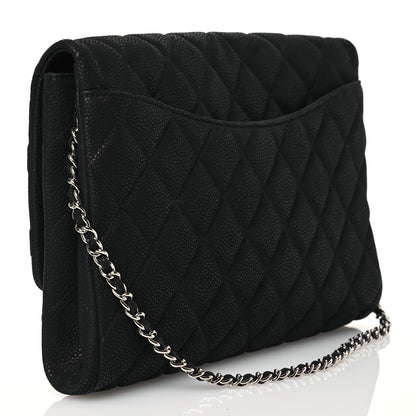 Chanel Iridescent Caviar Quilted Clutch With Chain Flap Black 3 of 13