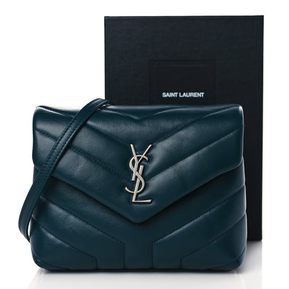 Saint Laurent Calfskin Y Quilted Monogram Toy Loulou Satchel Dark Turquoise 10 of 10