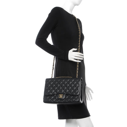 Chanel Caviar Quilted Jumbo Single Flap Black 2 of 13