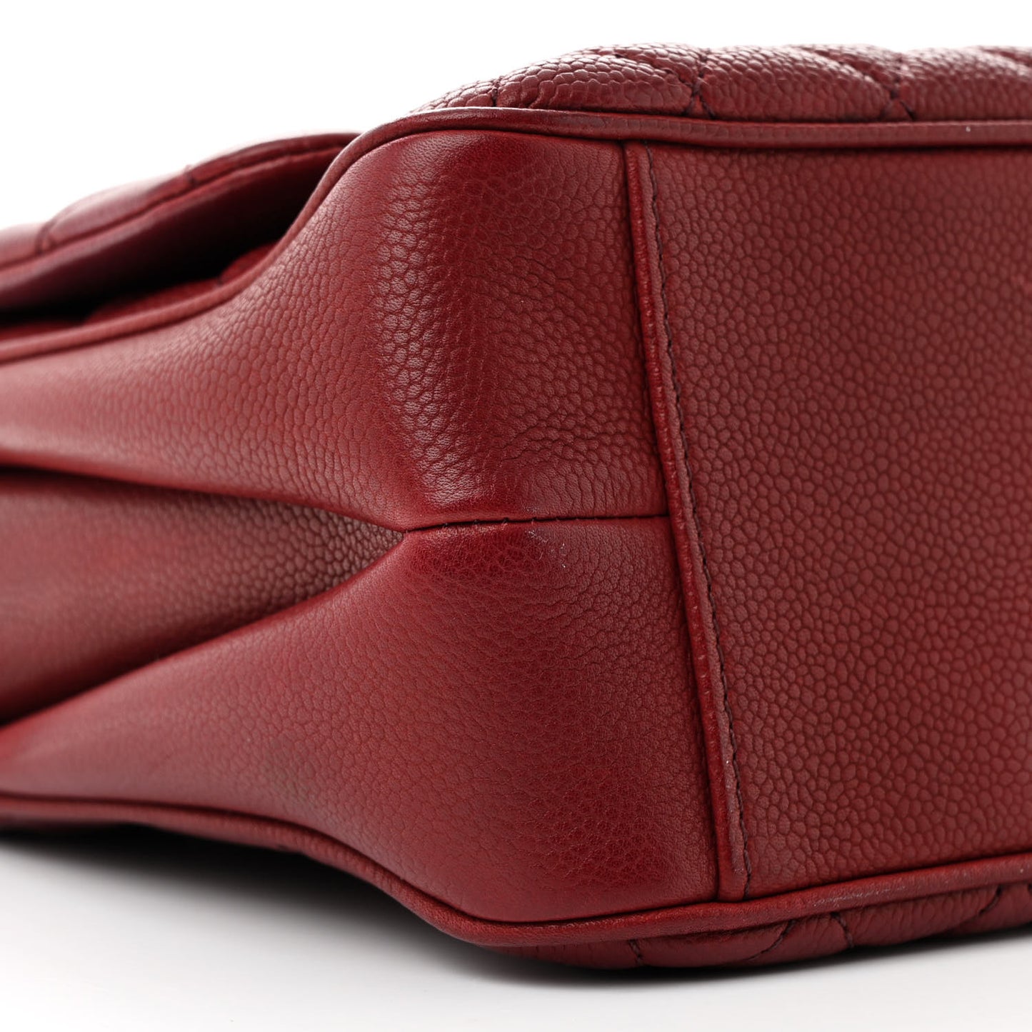 Caviar Quilted Medium Rock In Rome Single Flap Burgundy