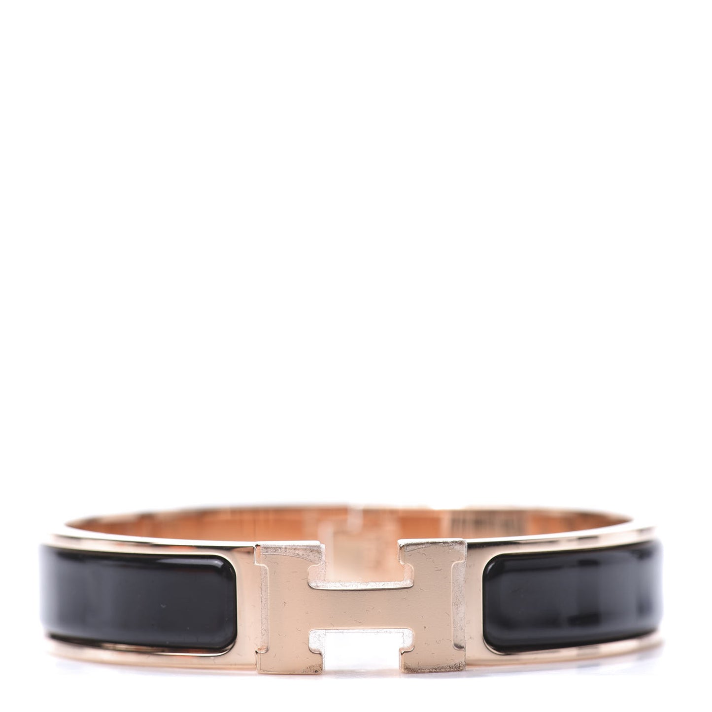 Enamel Narrow Clic Clac H Bracelet PM Black