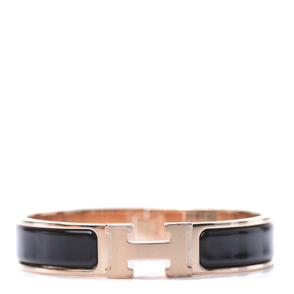 Hermes Enamel Narrow Clic Clac H Bracelet PM Black 1 of 4