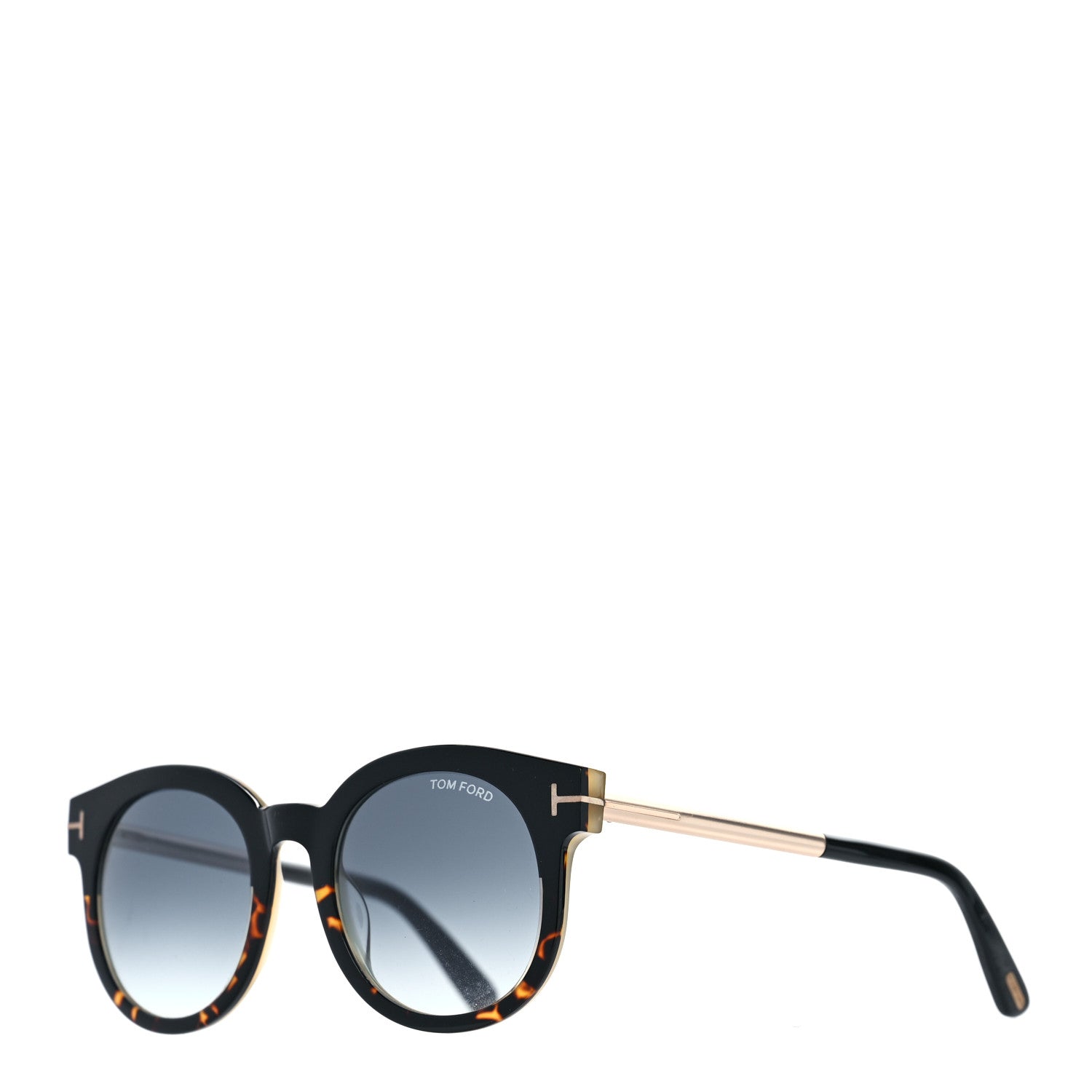 Tom Ford Janina Round Sunglasses TF435 Tortoise Black 1 of 7