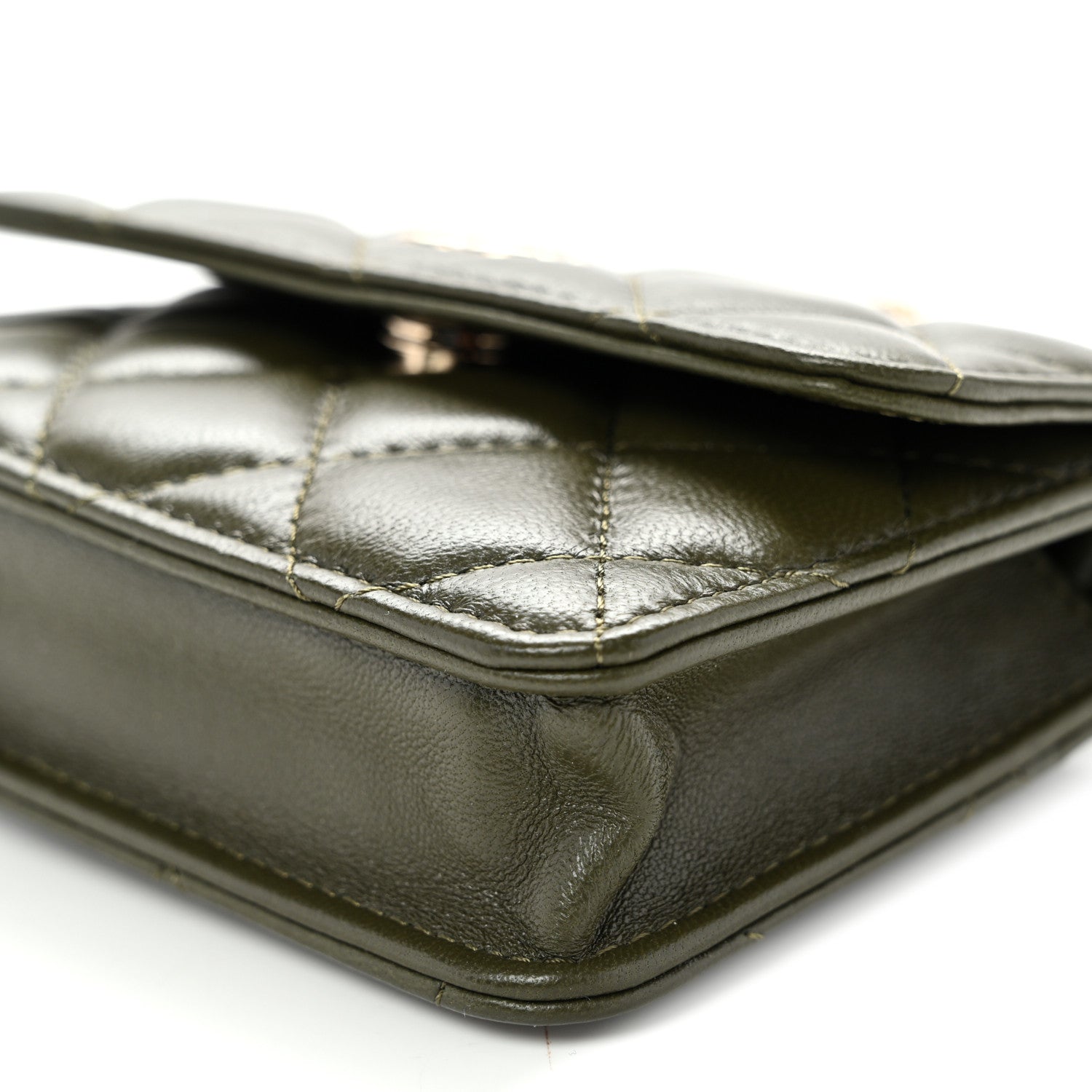 Chanel Lambskin Quilted Clutch With Chain Green 11 of 11