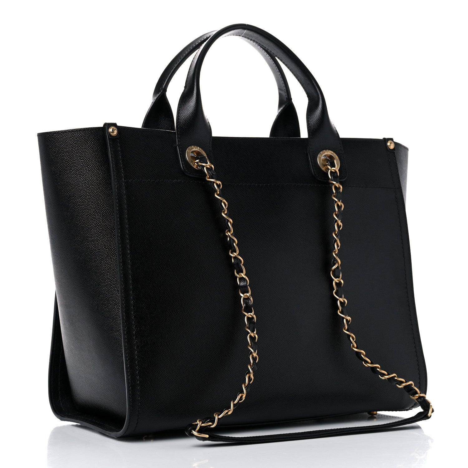 Chanel Caviar Small Studded Deauville Tote Black 3 of 10