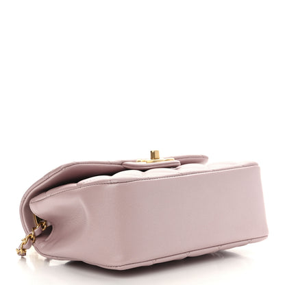 Chanel Shiny Lambskin Quilted Pearl Twist Mini Square Flap Light Pink 4 of 10