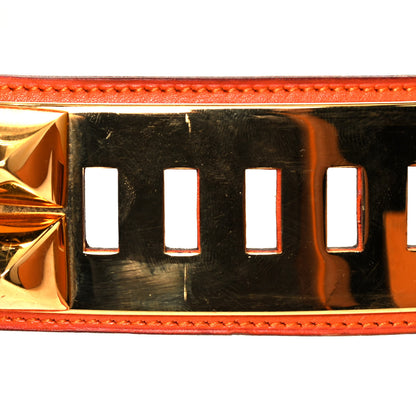 Hermes Pecari Collier De Chien CDC Belt 80 Orange 7 of 9