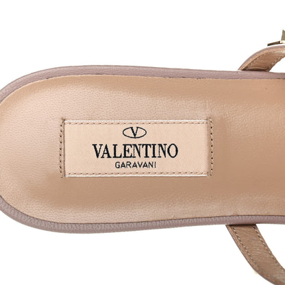 Valentino Garavani Nappa Rockstud Caged Flat Slide Sandals 39.5 Poudre 7 of 8