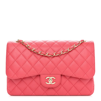 Chanel Caviar Quilted Jumbo Double Flap Dark Pink 1 of 11