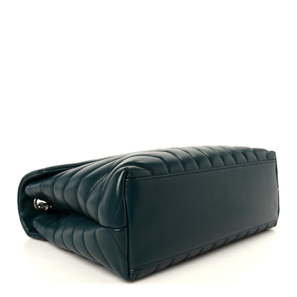 Saint Laurent Calfskin Y Quilted Monogram Medium Loulou Chain Satchel Dark Turquoise 4 of 11
