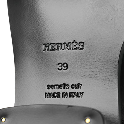 Hermes Calfskin Lasso 40 Boots 39 Black 8 of 11