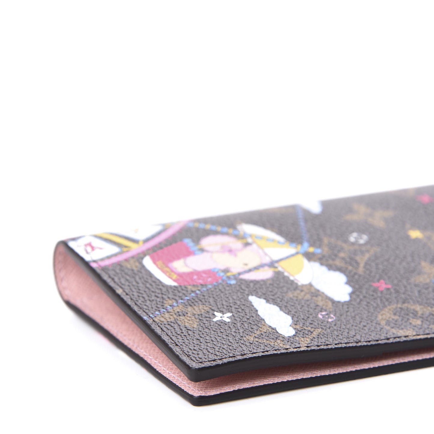Monogram 2020 Christmas Animation Big Wheel Passport Cover Rose Ballerine