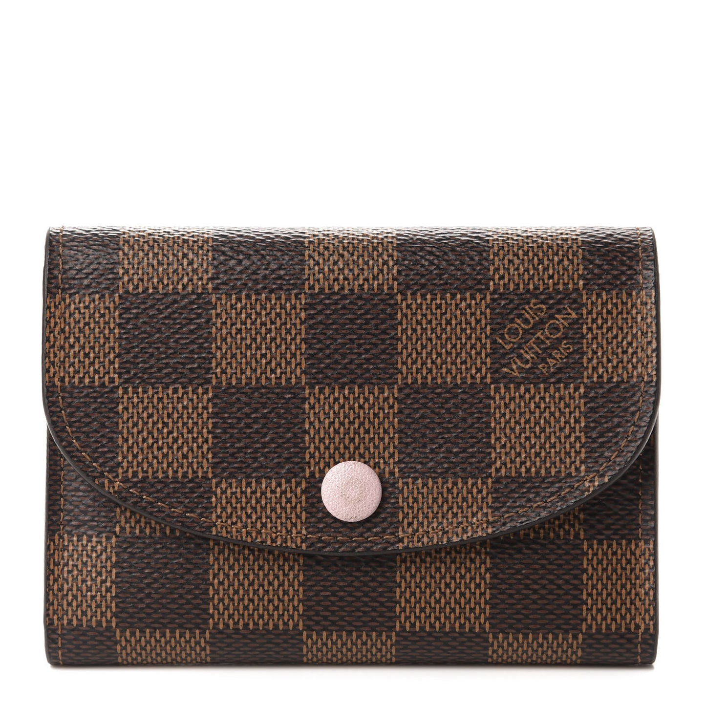 Damier Ebene Rosalie Coin Purse Rose Ballerine