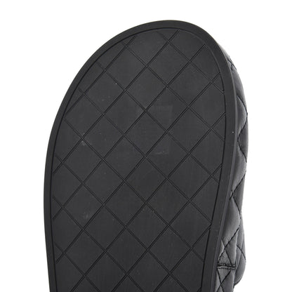 Chanel Lambskin Quilted CC Mules Sandals 37 Black 10 of 11