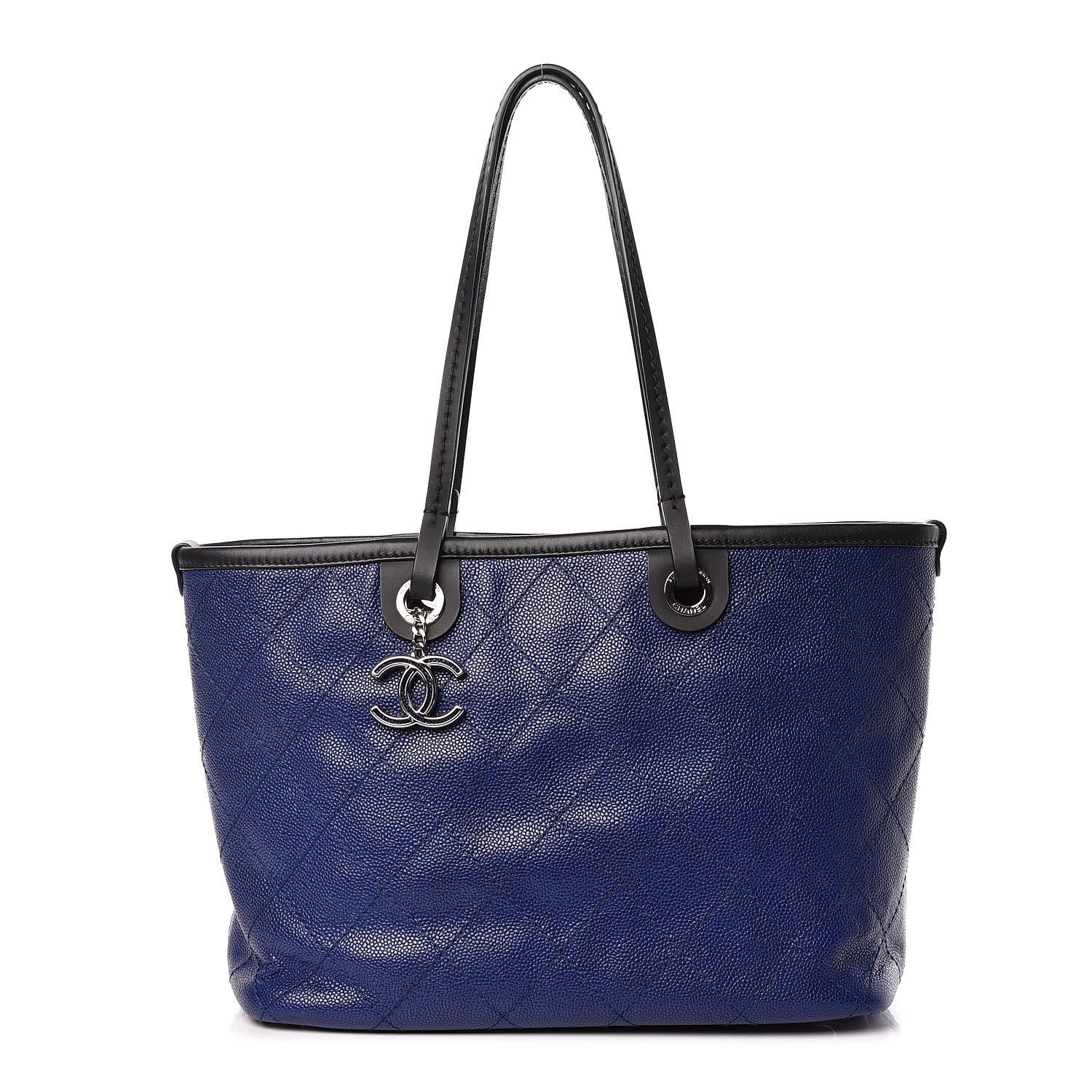 Chanel Grained Calfskin Shopping Fever Tote Blue 1 of 10