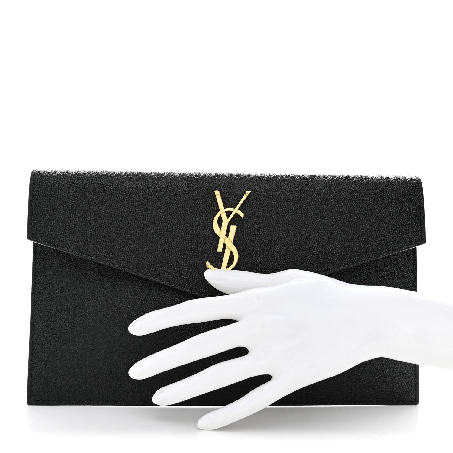 Saint Laurent Grain De Poudre Uptown Pouch Black Black 2 of 9
