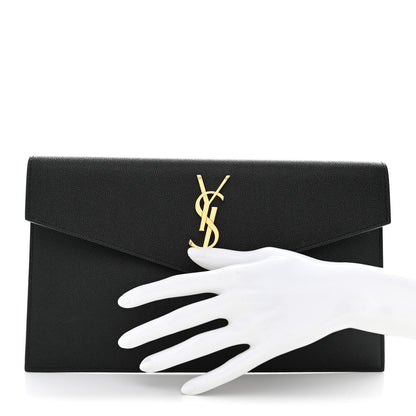 Saint Laurent Grain De Poudre Uptown Pouch Black Black 2 of 9