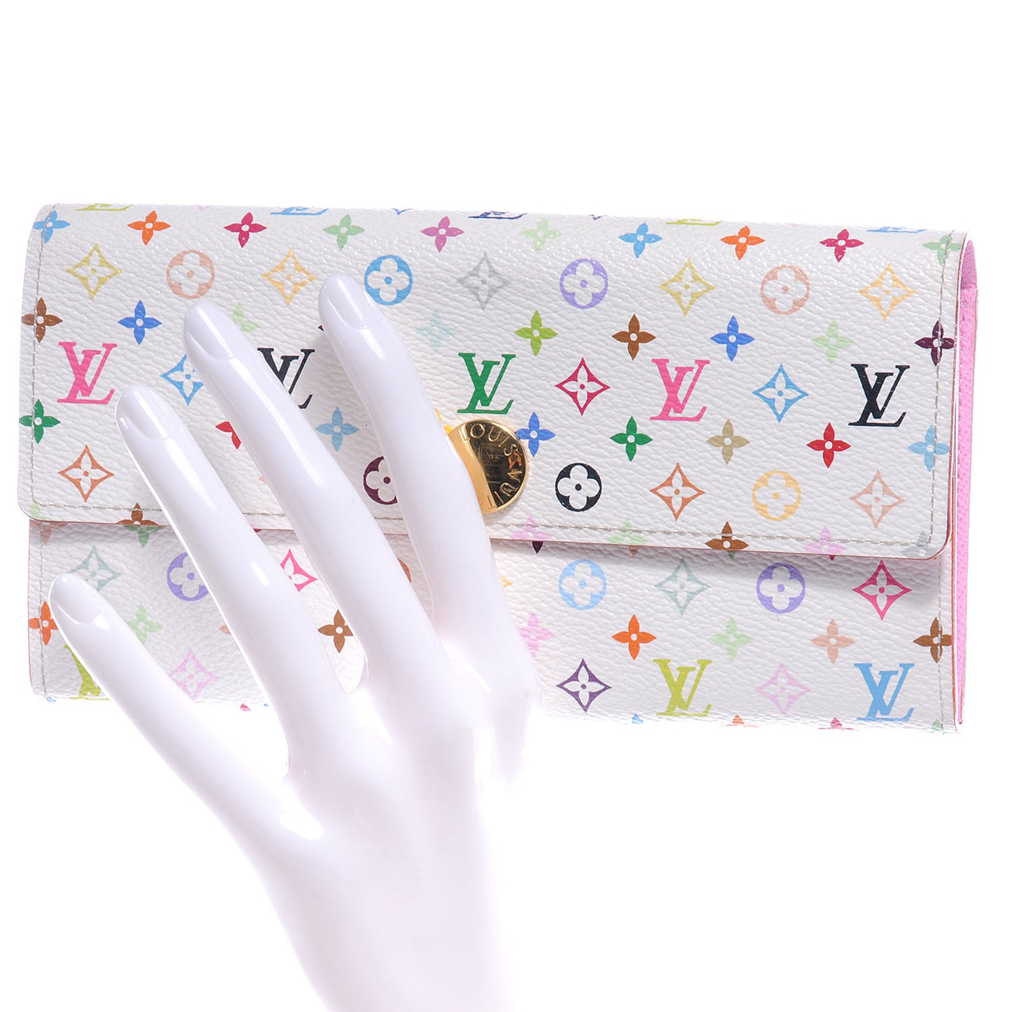 Monogram Multicolor Sarah Wallet White