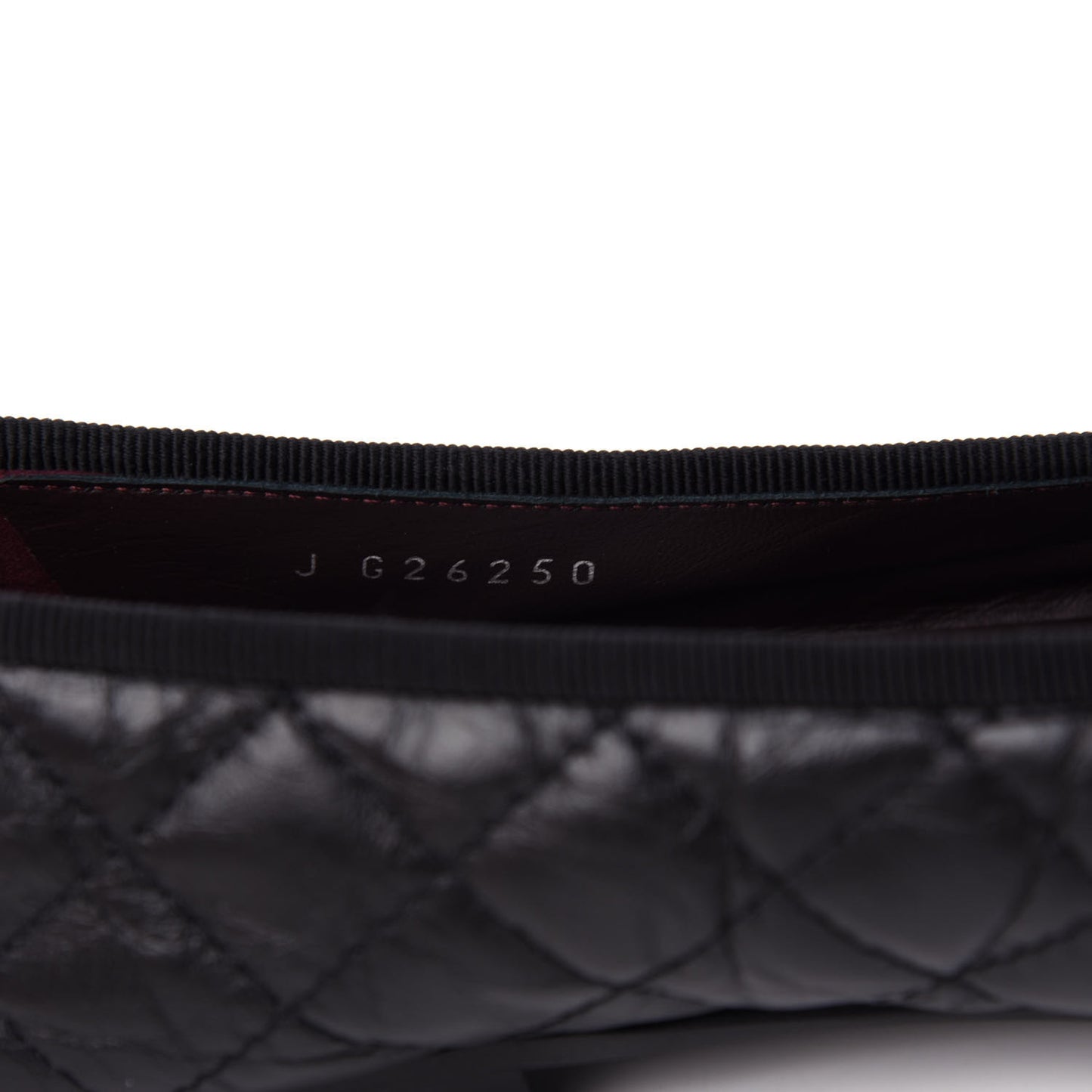 Aged Calfskin Quilted Cap Toe Ballerina Flats 39.5 Black