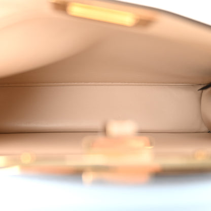Fendi Vitello Seta Shiny Nappa Small Peekaboo I SEE U Satchel Azzurro Baby Camelia 5 of 11