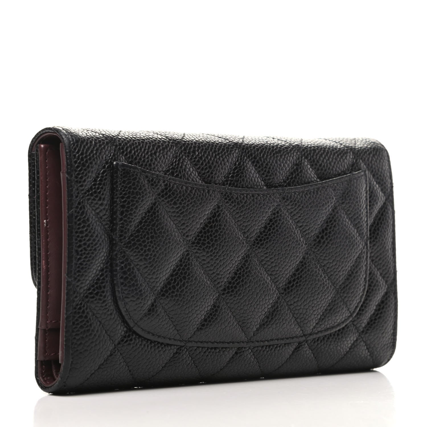 Chanel Caviar Quilted Long Flap Wallet Black 3 of 9