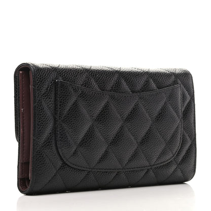 Chanel Caviar Quilted Long Flap Wallet Black 3 of 9