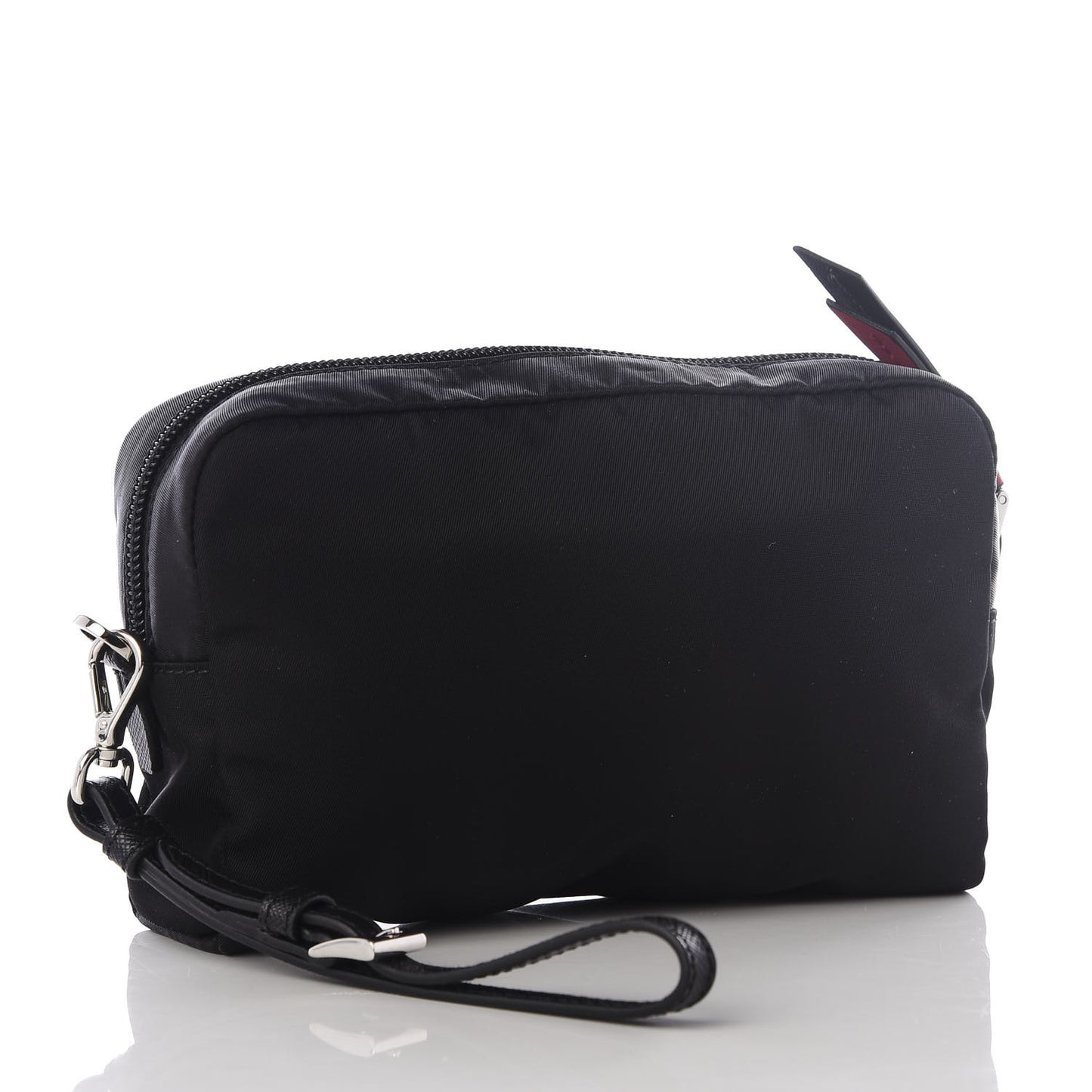 Tessuto Nylon Saffiano Smalto Wristlet Black