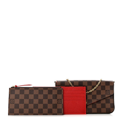 Louis Vuitton Damier Ebene Pochette Felicie Chain Wallet 1 of 7