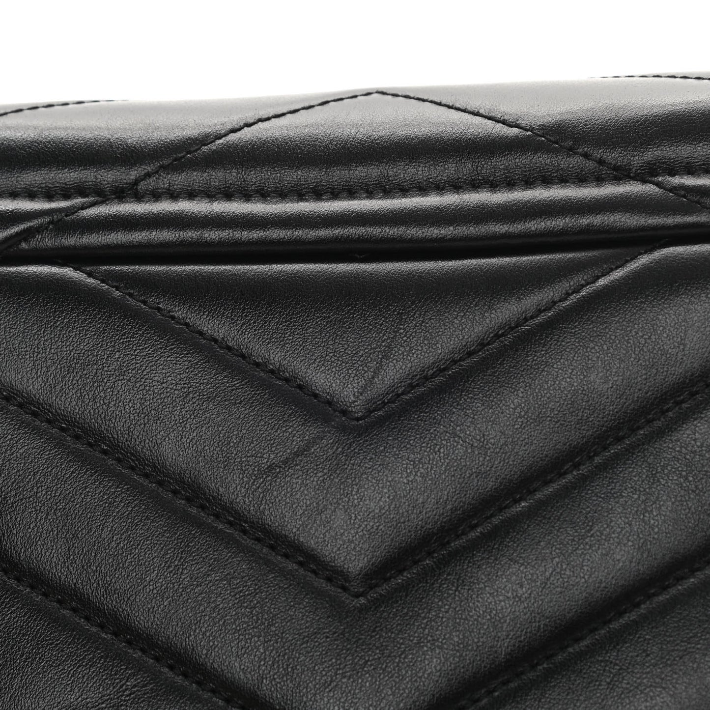 Calfskin Y Quilted Monogram Toy Loulou Crossbody Bag Black