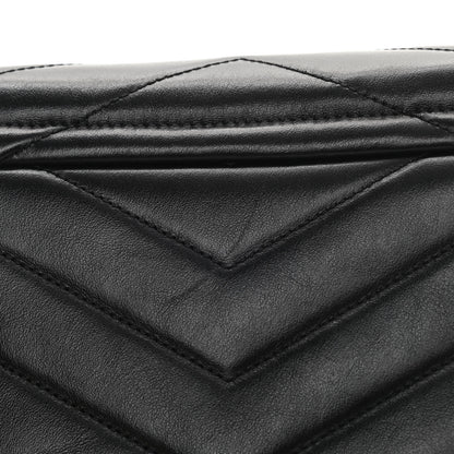 Saint Laurent Calfskin Y Quilted Monogram Toy Loulou Crossbody Bag Black 11 of 13