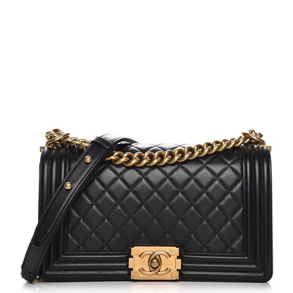 Chanel Lambskin Quilted Medium Boy Flap Black 1 of 8