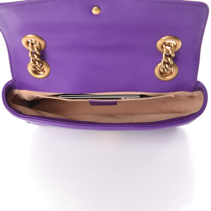 Gucci Calfskin Matelasse Mini GG Marmont Shoulder Bag Shine Purple 5 of 9