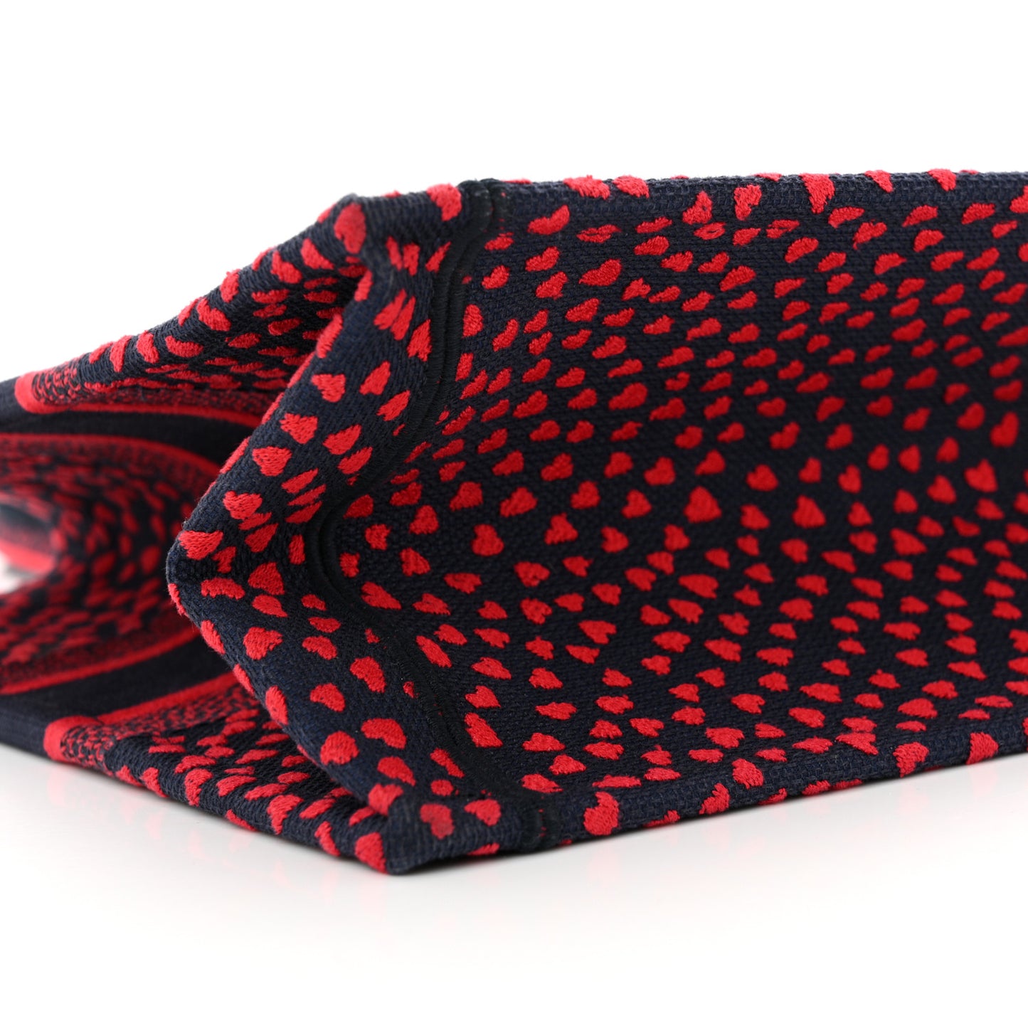 Canvas Embroidered Pop Heart I Love Paris Medium Book Tote Red Multicolor