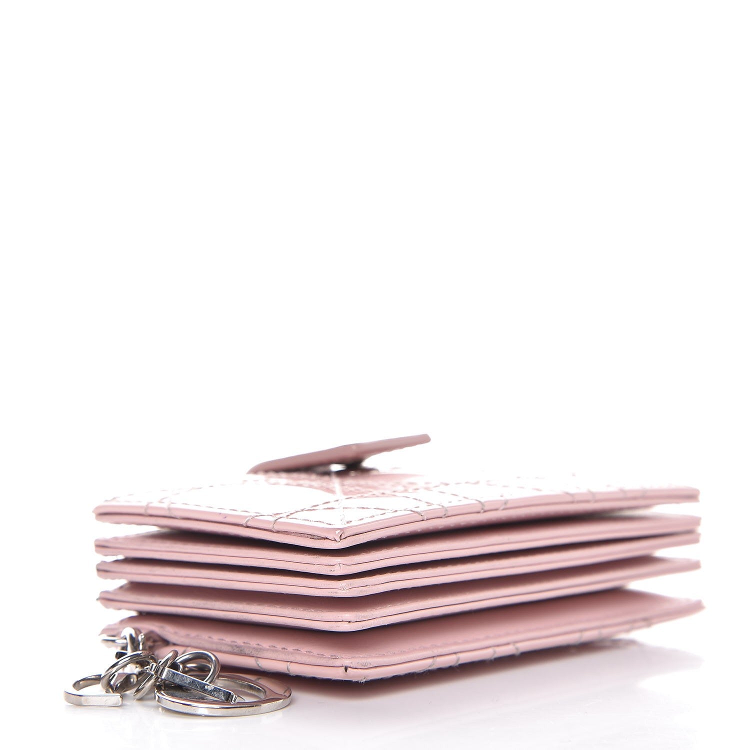 Christian Dior Patent Cannage Lady Dior 5-Gusset Card Holder Pink 4 of 8