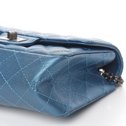 Chanel Metallic Sheepskin Quilted 2.55 Reissue Mini Flap Blue 9 of 12