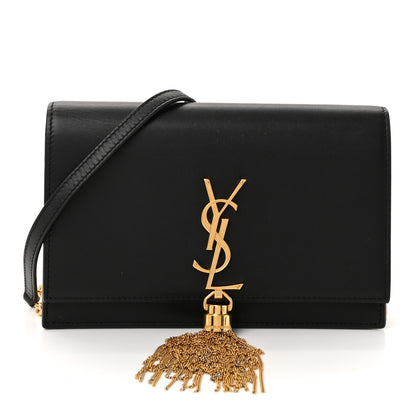Saint Laurent Smooth Calfskin Classic Monogram Kate Tassel Chain Wallet Black 1 of 10