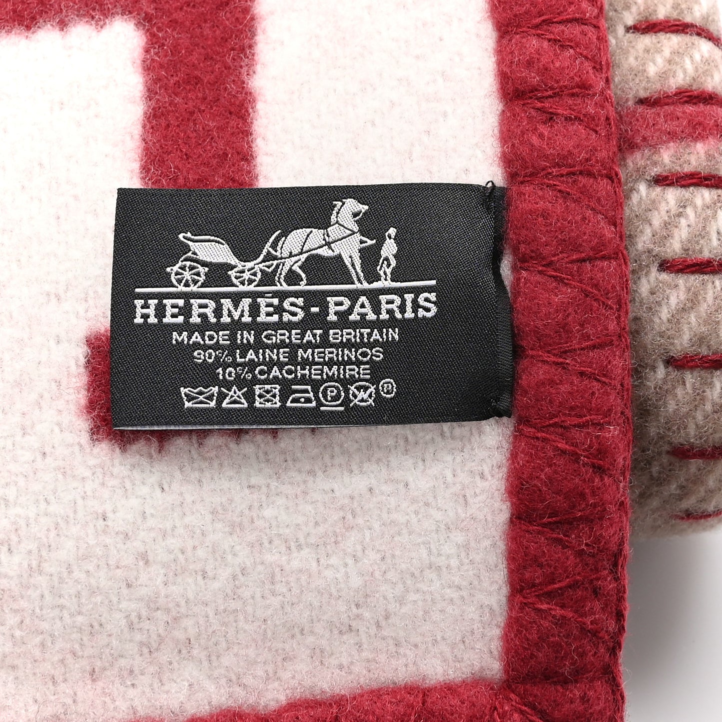 Wool Cashmere Avalon III Blanket Ecru Rouge H