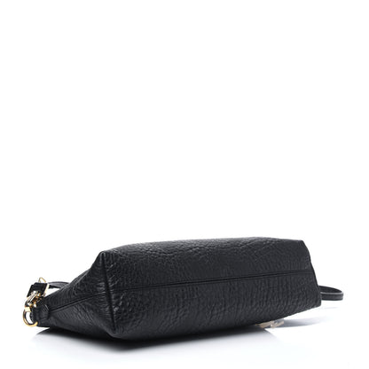 Burberry Signature Grain Calfskin Check Embossed Small Chichester Crossbody Clutch Bag Black 4 of 12