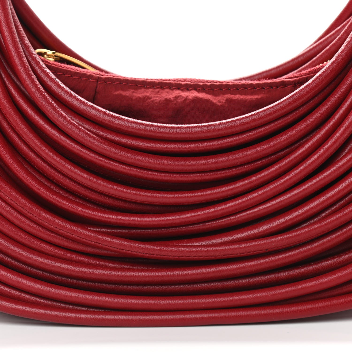 Bottega Veneta Nappa Mini Tubular Double Knot Dark Red 7 of 9