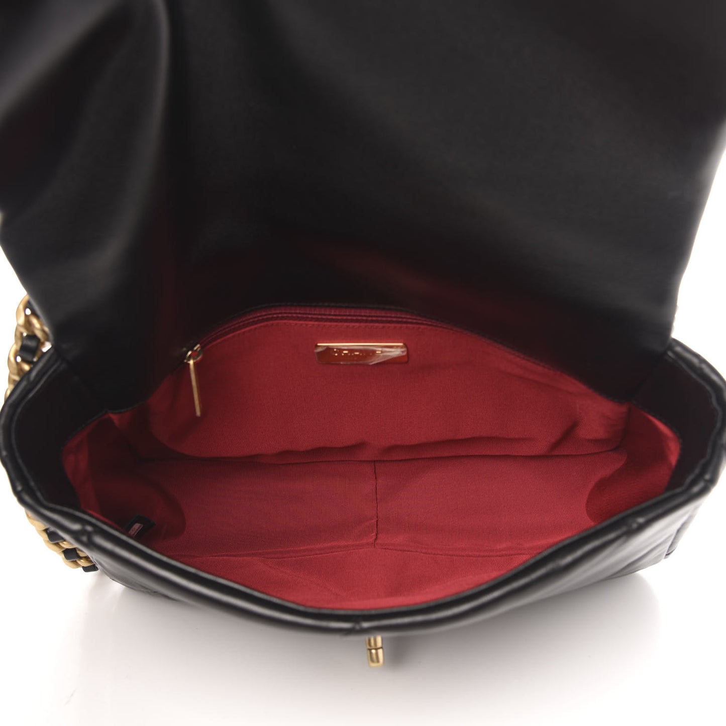 Lambskin Quilted Large 19 Flap Black