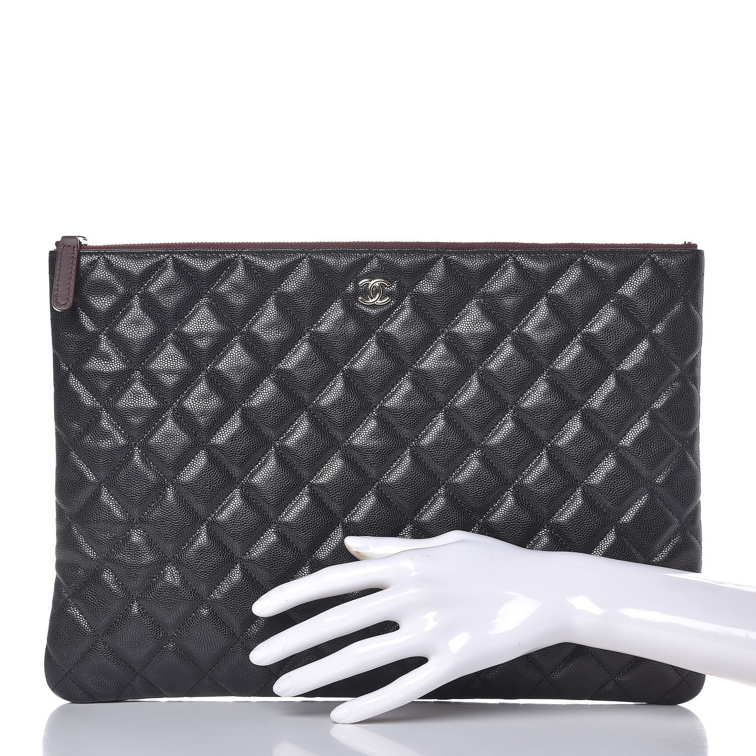 Chanel Caviar Quilted Large Cosmetic Case Black 2 of 8