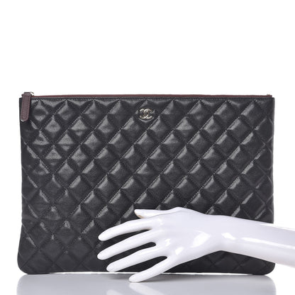 Chanel Caviar Quilted Large Cosmetic Case Black 2 of 8