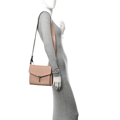 Burberry Calfskin Perforated Small Macken Crossbody Bag Pale Fawn Pink 2 of 13