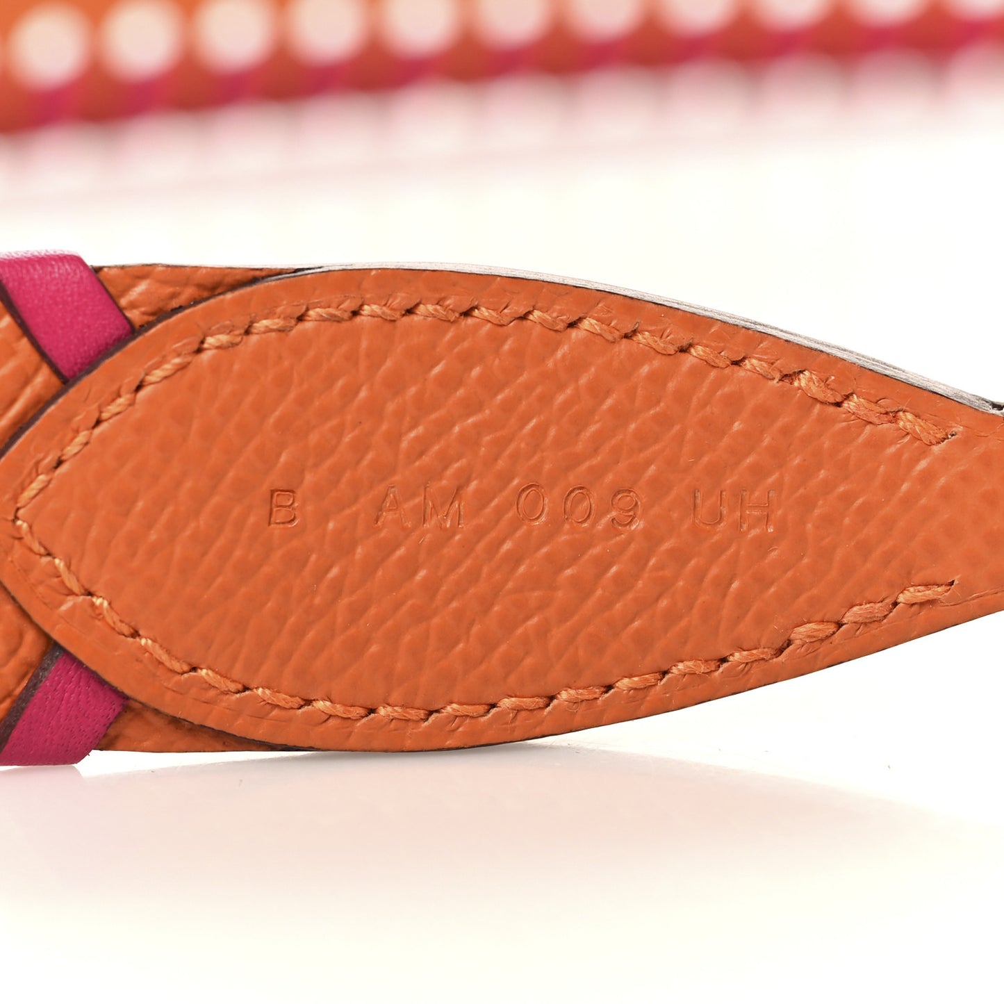 Epsom 25mm Tressage Shoulder Strap Orange Rose Mexico