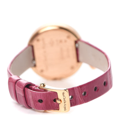 Van Cleef & Arpels 18K Rose Gold Alligator Diamond Bezel 25mm Charms Quartz Watch 3 of 7
