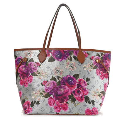 Louis Vuitton Metallic Monogram LV Garden Neverfull MM Silver 1 of 10